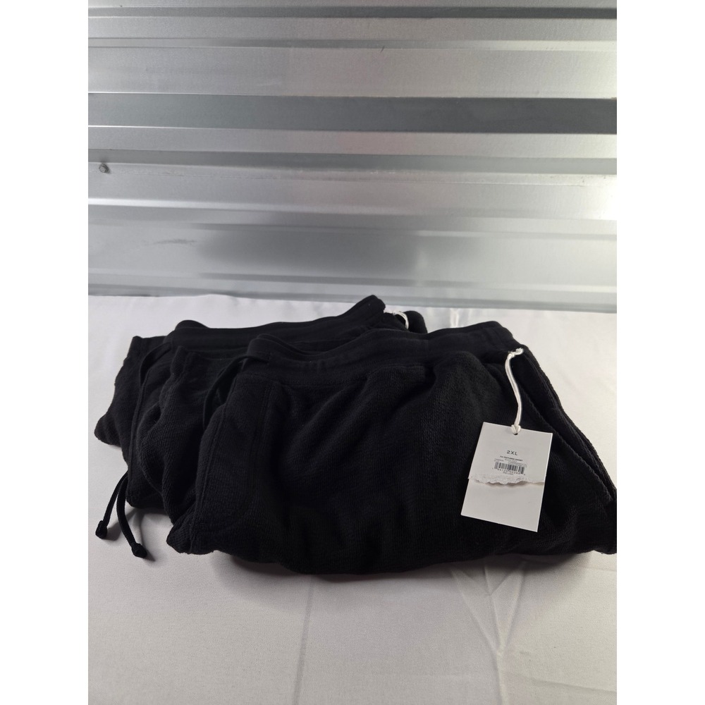 Free Assembly Mens 2 Pack Textured Heavy Shorts Black 2XL 7 Inch Inseam NWT